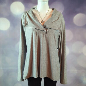 New Balance sz XL Gray Asymmetrical Zip Athletic Pullover Top